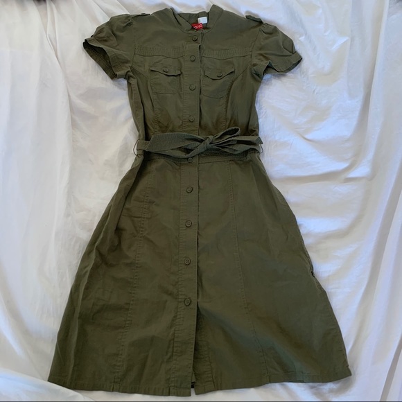 2 for $25 H&M Utility Green Dress - Picture 1 of 6